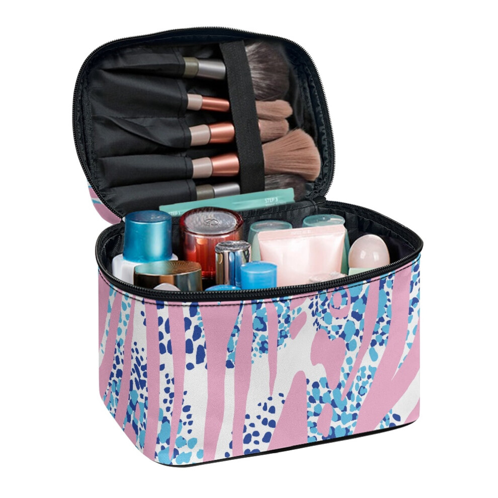 Zebra Stripe Pattern Design Cosmetic Bag Organizer Multipurpose Multipurpose Cosmetic Bag Storage Pockets for Women Men