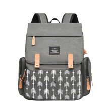 Large Capacity Gray Fashion Diaper Bag for Mom, Travel Maternity Bag with Changing Pad, Breastfeeding Baby Bag, Stylish Baby Gear Organizer