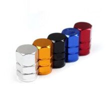 4Pcs Blue Aluminum Bicycle Tire Caps for Valve Stems