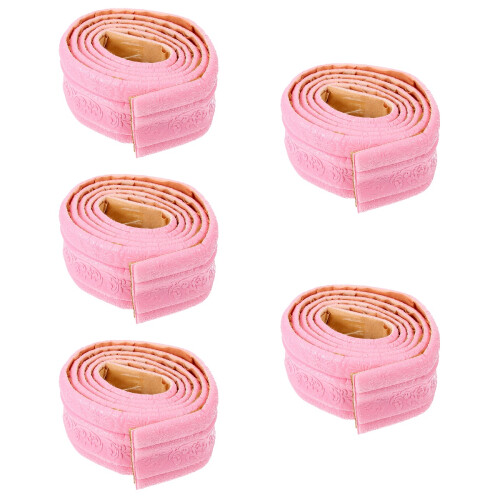 5Pièces Moulure Murale Autoadhésive Rose, Coins Souples Pour Plafond