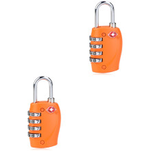 2Pièces Cadenas Tsa Approved Orange 4 Chiffres Pour Valises