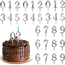 Reusable Digital Number Candle Holders Set, 3 Sets for Birthday Cakes & Milestones – Durable, Elegant, Easy to Change (Compatible with Standard