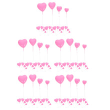100Pièces Ornements Coeur Rose Légers Pour Décor Gâteau Cupcakes