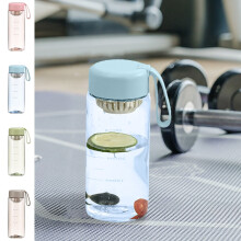 XiYing 650Ml Plastic Water Bottle with Tea Infuser and Strap, Leak Proof Portable Sports Bottle for Outdoor Fitness, Includes 1 Bottle