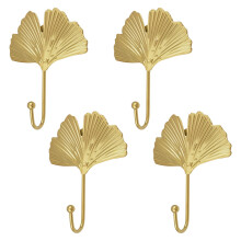 Decorative Leaves Hooks 4pcs Wall Mounted Key Holder Modern Leaf Shape Hat Hanger for Home Nursery Room 4PCS