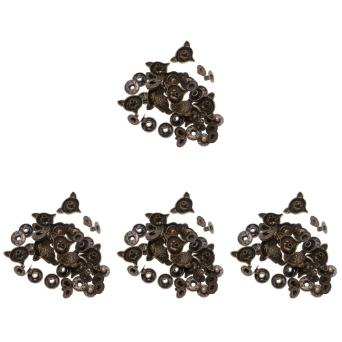 40Ensembles Boutons Pression Métal Marron Pour Accessoires Couture