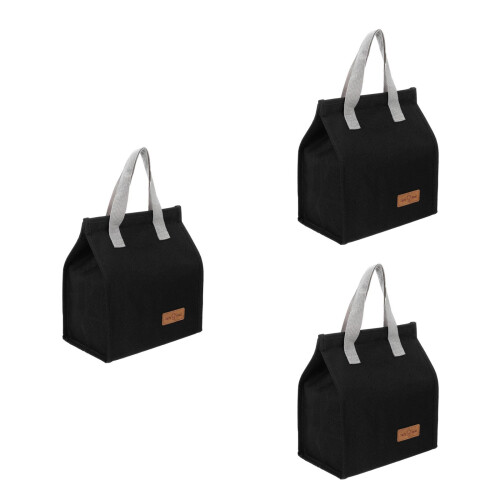 3Pièces Déjeuner Noir Résistant Portable Pour Bento Picnic