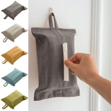 Distributeur de mouchoirs en tissu suspendu XiYing avec corde, idéal pour la voiture, la maison ou le bureau (à ranger dans un tiroir). Couleur