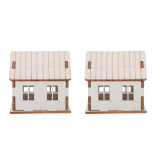 2St DIY Kersthuis Model Beige Voor Kinderen En Huisdecoratie
