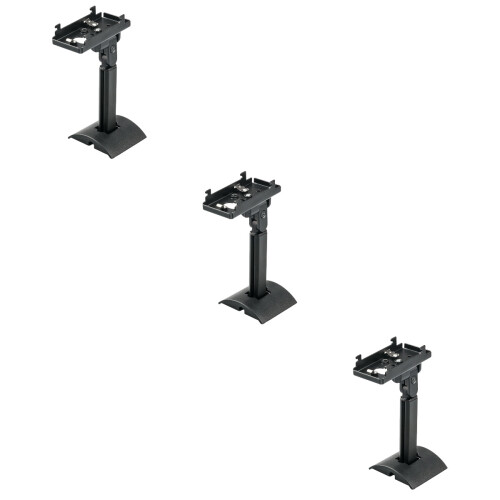 3Pièces Support Haut-Parleur Mural Noir Avec Kit Installation Complet