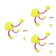 3Pièces Marionnettes Marionnettes Jaunes En Peluche Jouets Amusants