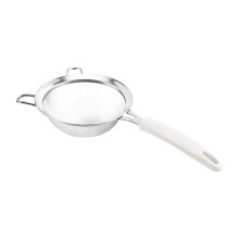 Tamizador de harina de acero inoxidable de doble capa, colador de repostería manual con malla fina, filtro antigrumos para ingredientes secos y