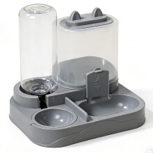 2 in 1 Automatic Pet Feeder Water Dispenser Compact Feeding Station Cat Bowls for Indoor Pet Feeding Bowl Detachable for Small Animals Kitten