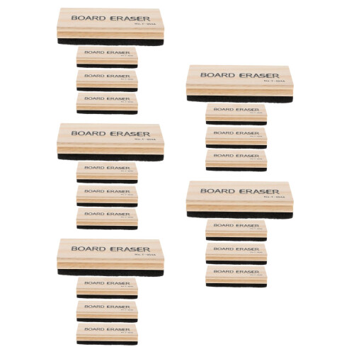 20Pièces Effaceur Sec En Bois Kaki, Pour Tableau Et Noir