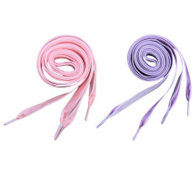 2 Pairs 1.6cm Wide Shoelaces Wide Flat Shoe Lace Shoe Strings Shoe Accessories (Purple 80cm + Pink 80cm)