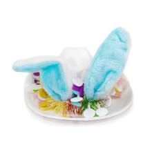 Children Colorful Bunny Ear Cowboy Hat for Easter Party Adorable Plush Rabbit Hat Kids Stage Performance Easter Gifts for Children