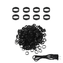 Silicone Bands 0.5 x 0.2 in 200 Pack Black