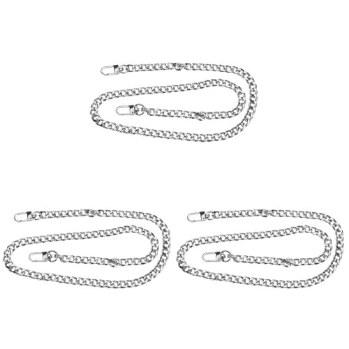3Pièces Sangles Sac Argent Métal Polyvalentes Pour Épaule