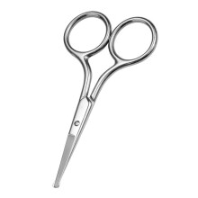 Blunt-end Nose Hair Scissors – Stainless Steel Facial Hair Grooming Beauty Tool for Men – Mustache, Eyebrow, Eyelash, Nose, Ear, Beard Trimming
