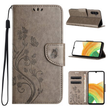 Slim Wallet Phone Case for Samsung Galaxy S25 – Butterfly & Floral Embossed PU Leather, Anti-Scratch, Shockproof, Magnetic Clasp, Kickstand, Card