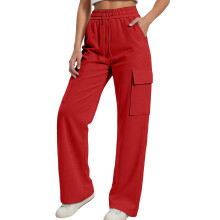 Girls' Solid Cargo Pants with Side Pockets, Elastic Waist & Drawstring – Casual Trousers for Daily Wear, Outdoor, School – Compatible with Young