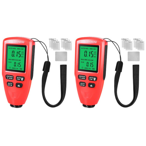 2St Digitale Lakdikte Meter Auto Coating Meetapparaat Rood ABS