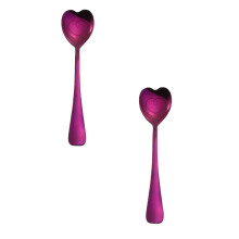 1/2/3/4PCS Valentine's Day Love Themed Serving Spoon Stainless Steel Spoons, Heart & Love Shaped, Coffee & Dessert Spoons, Multicolor Dessert Spoon