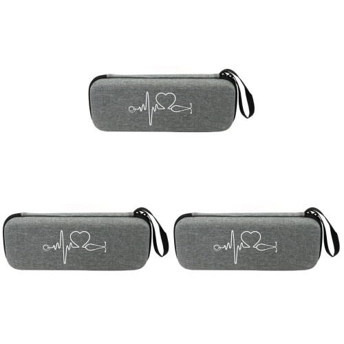 3Pièces Étui Stéthoscope Multifonction Rangement Accessoires Gris