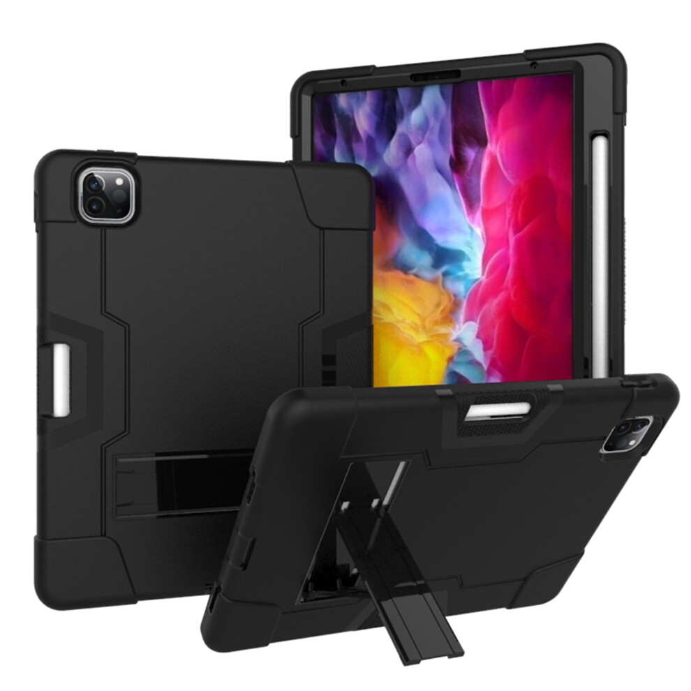 Shockproof Case Compatible With Ipad Pro 11" 2Nd Gen (2020), 3-Layer Rugged Protection + Kickstand, Black 9097180847885