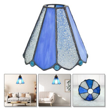 Abat-jour décoratif suspendu en verre bleu