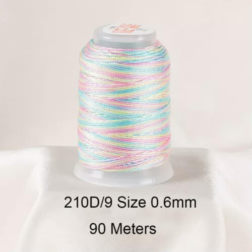 One Spool Variegated Polyester Sewing Embroidery Thread String 210D/9-12#