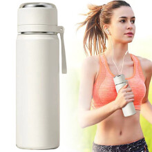 Bouteille isotherme polyvalente 500 ml (17 oz) - Mug de voyage en acier inoxydable - Thermos pour boissons chaudes et froides - Gobelet étanche pour