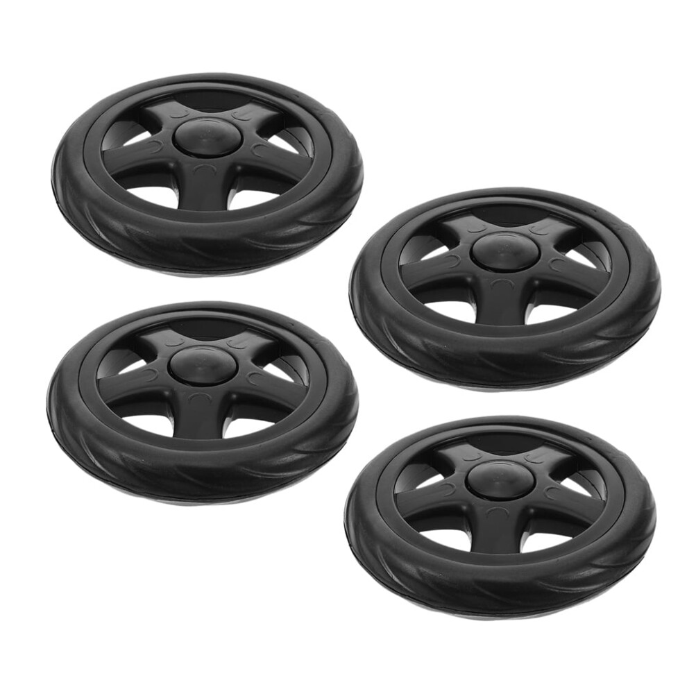 HOMEMAXS 4pcs Plastic Front Wheelchair Wheels, Anti-Slip Casters, Compatible with Universal Wheelchairs & Walkers