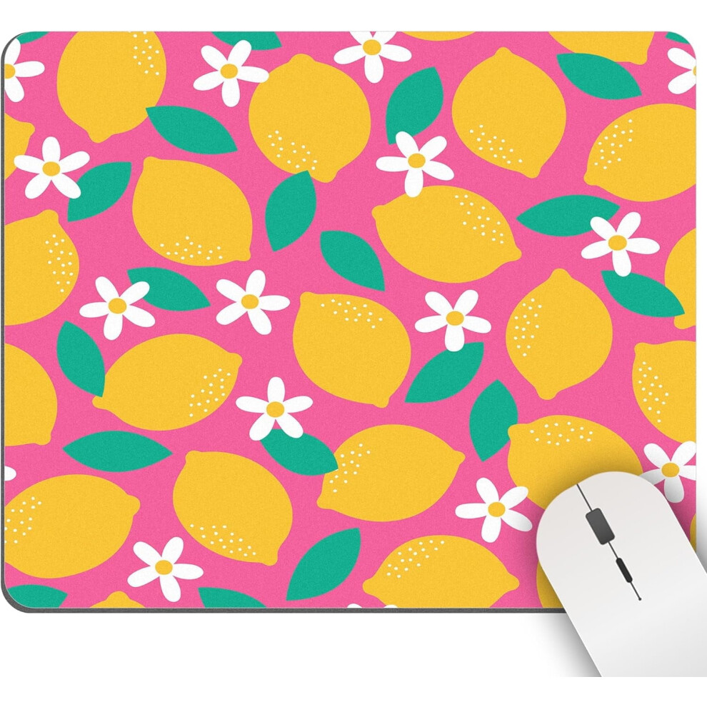 Cute Lemon Flower Square Mousepad With Non-Slip Rubber Base Â Compatible With Gaming, Office & Laptop Mice 9165521809387
