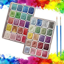 Forestry Shifting Watercolor Paint Set, 20 Colors Shimmer & Metallic, Compatible with Forestry