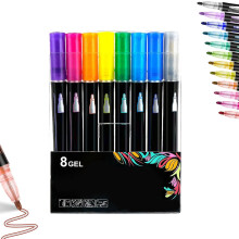 Glitter Outline Paint Markers, Double-Line Sparkle Contour Pens for Greeting Cards, Crafts & Doodling