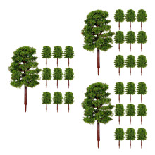 60Pièces Arbres Paysage Vert Foncé En Plastique Pour Maquettes