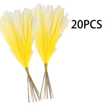 20PCS Artificial Pampas Grass Decor – 21.65" Fluffy Bohemian Reed Stems for Wedding, Home, Vase Arrangement (Hypoallergenic, No Shedding)