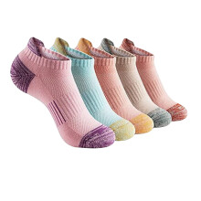 Womens Ankle Anti-Blister Thick Cushioned Gym Socks, Fashionable Wicking Athletic Running Socks 5 Pairs