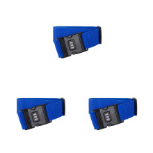 3St Verstelbare Kofferbanden Blauwe Veiligheid Bagagestraps Met Slot