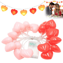 1/2PCS Heart String Lights, 3D Glitter Hearts, Plug-in & Connectable, Waterproof, Indoor/Outdoor Decor for Valentine’s, Wedding, Anniversary