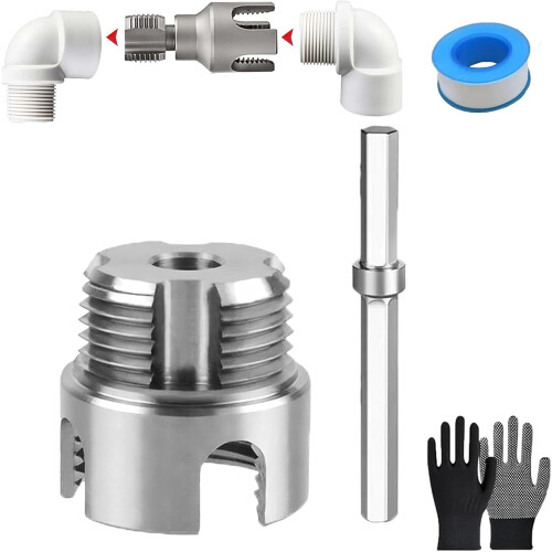 Dual-Purpose 1/2" & 3/4" Pipe Threader for Internal/External Threading, Compatible with Electric Drill, PVC & Plastic