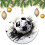 Football Ceramic Ornament Black and White Double-Sided 2