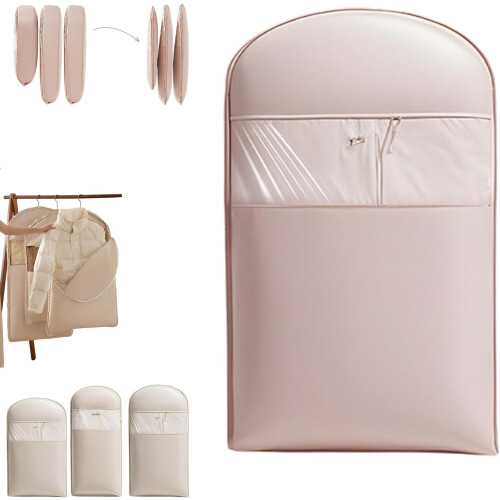 Space-Saving Hanging Garment Bag with Self-Compression Zipper, Compatible with Recognizeknow