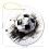 Football Ceramic Ornament Black and White Double-Sided 3