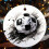 Football Ceramic Ornament Black and White Double-Sided 4