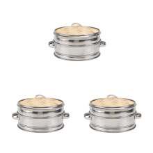3Sets Rvs Stoommandje Voor Buns En Stoommaaltijden