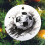 Football Ceramic Ornament Black and White Double-Sided 6