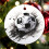Football Ceramic Ornament Black and White Double-Sided 8