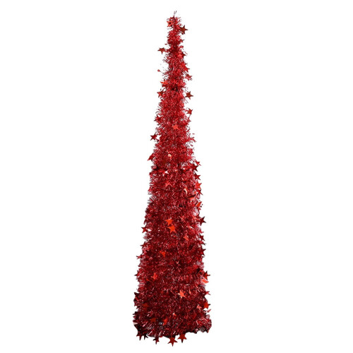 Bedroom Christmas Tree Red PET Plastic 1 Set 47.2in 2